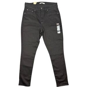 Levis 721 High Rise Skinny Jeans Womens 32x28 Black Stretch Denim 188820024 NEW